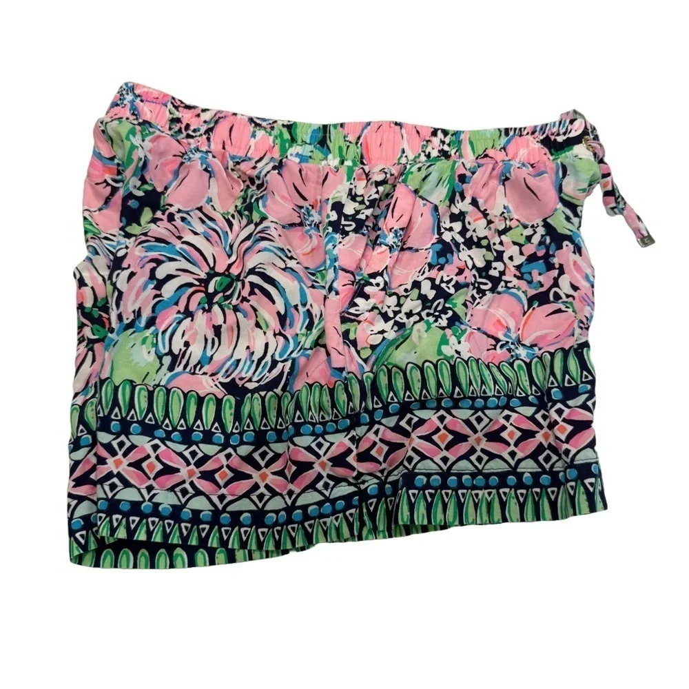 Lilly Pulitzer Katia 5” Short High Tide Navy Tall Order Engineered Sz XS